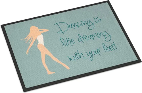 Miniatura 40 de Caroline's Treasures BB5374MAT Let's Dance Linen - Felpudo de lino verde azulado de 18 x 27 pulgadas, tapete para puerta delantera, para interiores