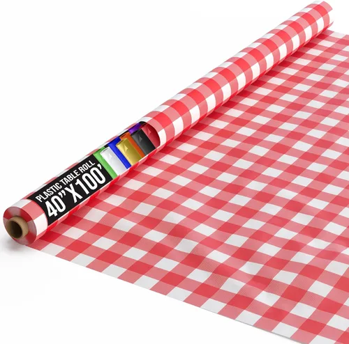 Miniatura 102 de Exquisito rollo de mantel de mesa de plástico aqua de Party Solids 4 piezas 40" X 300' Rollo de mantel de mesa de plástico - Rollos de mantel