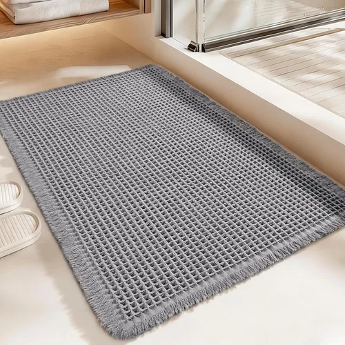 Miniatura 10 de Alfombra de Baño de Lujo tipo Waffle, Súper Absorbente Antideslizante, Alfombras de Baño Bohemias, Ultra Suaves y Cómodas, Lavables a Máquina