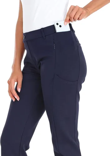 Miniatura 4 de HDE Pantalones de yoga para mujer, pierna recta, pantalones de meter con 8 bolsillos
