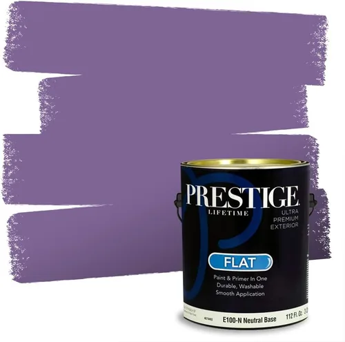Miniatura 137 de PRESTIGE Pinturas de pintura interior e imprimación en uno, 1 galón, plano, combinación comparable de Sherwin Williams* Kimono Violet*