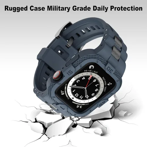 Miniatura 3 de Bands Compatible for Apple Watch Band 41mm 40mm 38mm, Men Sport Rugged Band with Protective Case for Watch Series 9 8 7/Series 6 SE 5 4 3