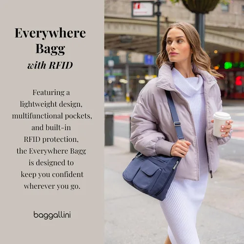 Miniatura 71 de Baggallini womens Everywhere Bagg Crossbody Women 11x9 Lightweight Nylon Hobo Water-resistant Travel Bag W/Rfid