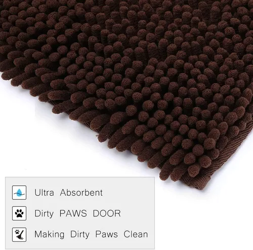 Miniatura 6 de Tapete de baño marrón de 20 x 31 pulgadas, tapete para entrada a casa, cama de mascotas, tapete de felpilla lanudo para mascotas, tapete de área