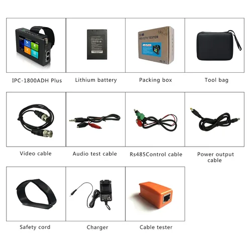 Miniatura 3 de Probador de CCTV IP 5 en 1 compatible con cámara IP de hasta 4K y cámara analógica de 720P/1080P/3mp/4mp/5 megapíxeles AHD, TVI, CVI y CVBS, monitor