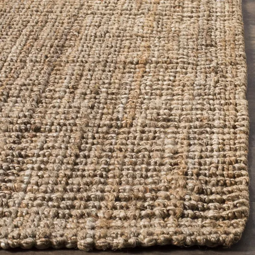 Miniatura 4 de SAFAVIEH Alfombra de área de 9x12 pies - Colección de fibra natural - Grande - Marrón natural, yute hecho a mano, estilo de granja, pelo grueso