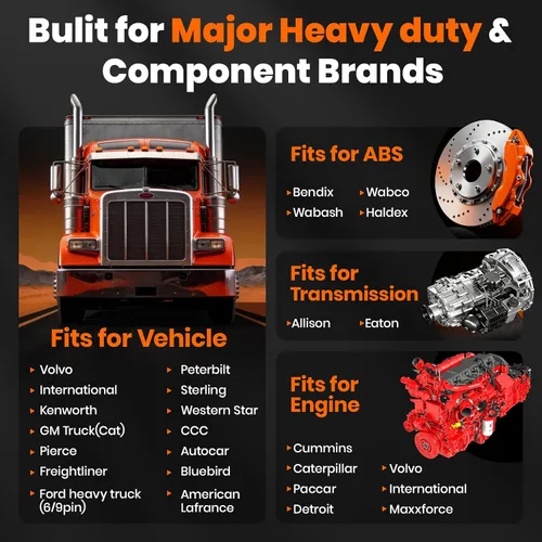 Miniatura 5 de ANCEL Escáner de Camión Resistente HD601 Herramienta de Diagnóstico de Sistema Completo para Diésel Compatible con Cummins, Detroit, Freightliner