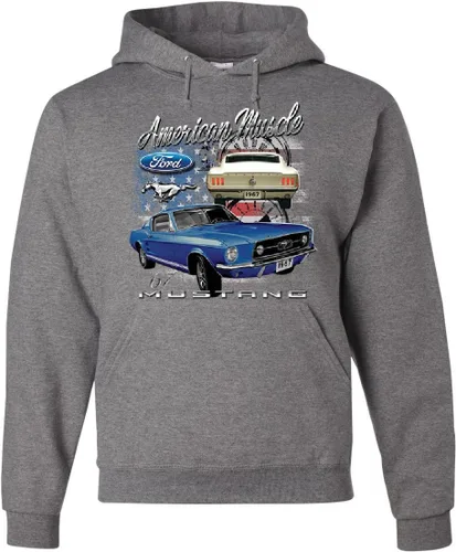 Miniatura 3 de Tee Hunt Ford Mustang Shelby 1967 GT Sudadera con capucha de Muscle Cars de fabricación estadounidense