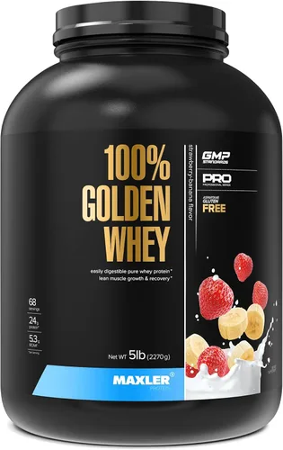 Miniatura 25 de Maxler 100% proteína de suero de leche dorada – 0.88 oz de proteína de suero de alta calidad en polvo por porción – Pre, post e intra entrenamiento