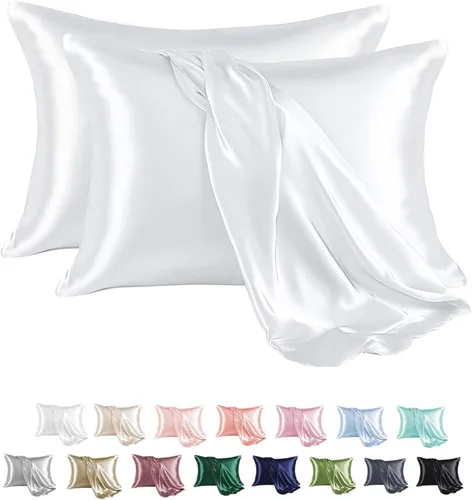 Miniatura 66 de MR&HM - Funda de almohada de satén 16- verde floral