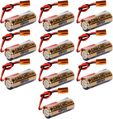 CR8-LHC - Batería de litio de repuesto para Fuji FDK CR8-LHC CR8-LHC, batería de respaldo con enchufe marrón