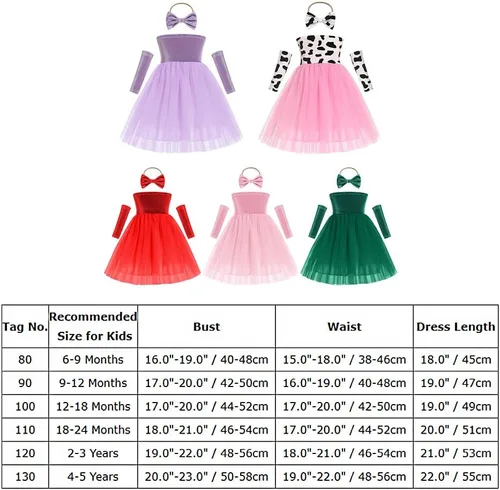 Miniatura 6 de FYMNSI Vestido tutú de tul sin mangas para niñas pequeñas, con diadema, brazaletes, princesa, cumpleaños, Navidad, vestidos de boda