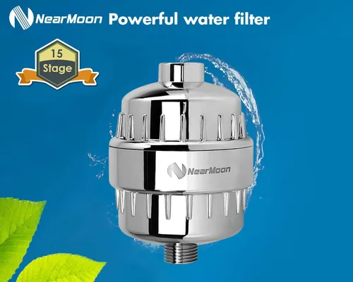 Miniatura 4 de Cabezal de ducha NearMoon y filtro de ducha de 15 etapas, combinación de cabezal de ducha filtrado de alta presión para agua dura, mejora la Cromo