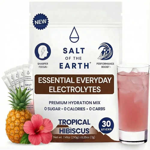 Miniatura 12 de Salt of the Earth - Polvo de electrolitos premium sin azúcar - Hecho con sal rosa del Himalaya - Paquetes de polvo para hidratación Ingredientes