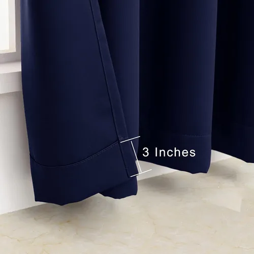 Miniatura 4 de Pickluc Cortinas Opacas Azul Marino para Sala de Estar, Cortinas Bloqueadoras de Luz con Ojales, Aislamiento Térmico, Reducción de Ruido, 52 Azul