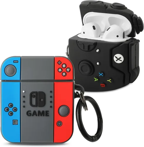 Miniatura 19 de [Paquete de 2] Gedicht para Airpods 2ª generación, divertida consola de juegos de dibujos animados 3D, diseño de caja de zapatos de silicona suave