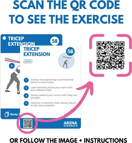 Miniatura 6 de Arena Strength Tarjetas de entrenamiento – Baraja de instrucciones de entrenamiento para entrenamientos con bandas de glúteos, guía de fitness