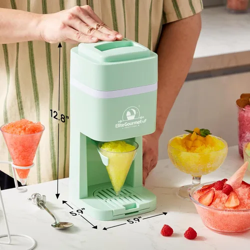 Miniatura 3 de Elite Gourmet Máquina de hielo y cono de nieve afeitado, ESI2215M, granizados refrescantes, Margaritas, Bebidas Boba, Cono de nieve y soporte y Menta