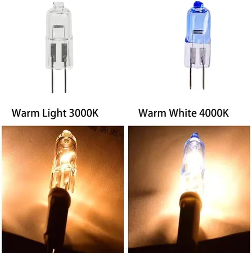 Miniatura 3 de 10 bombillas halógenas G4 12 V 10 W 20 W 35 W blanco cálido 2700 tungsteno halógeno bombilla G4 base bi-pin regulable 2700 K 10 W