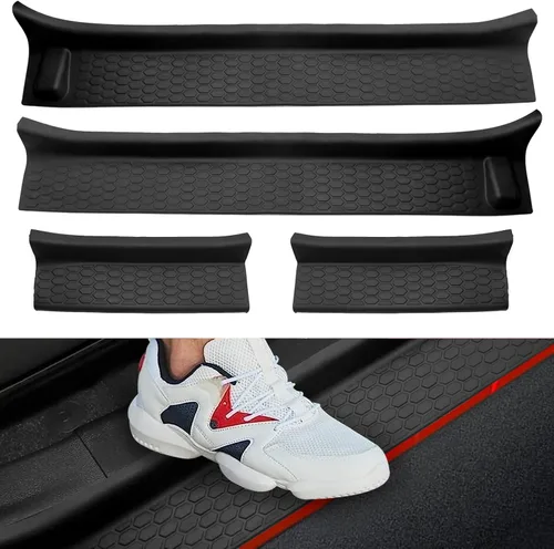 Miniatura 7 de Kit de protectores de umbral de puerta para Jeep Wrangler JL/Gladiator JT 2018-2026, protector de entrada de puerta de goma negro para Jeep Wrangler