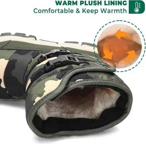 Miniatura 3 de Mishansha - Botas para la nieve para niño y niña, botas impermeables para el invierno, antideslizantes y cálidas para el clima frío