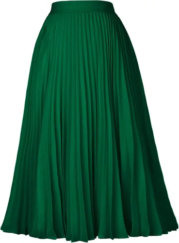 Miniatura 40 de GRACE KARIN - Falda plisada de gasa para mujer, con cintura alta y elástica, vuelo, corte acampanado y longitud por debajo de la rodilla