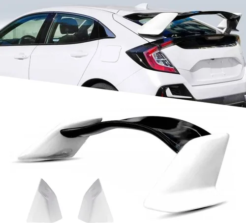 Miniatura 7 de Archaic alerón para Honda Civic Hatchback FK7 tipo-R estilo JDM ABS negro pintado tapa trasera alerón con borde negro brillante