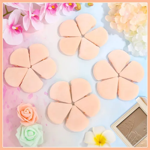 Miniatura 2 de Thrilez 20 piezas Borlas de Polvo Triangulares, Borlas de Polvo Suelto Borlas de Maquillaje para Polvo Facial, Borla de Polvo Fijador