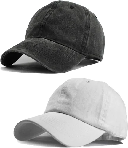 Miniatura 16 de HH HOFNEN Gorra de béisbol de algodón de sarga lavada y desgastada, vintage, ajustable, para hombre y mujer