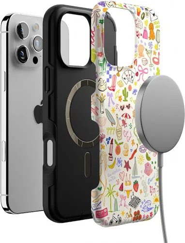 Miniatura 4 de Casely Funda para iPhone 16 Pro Max Todas las cosas divertidas Diversión en días laborables Compatible con MagSafe Diseño de funda