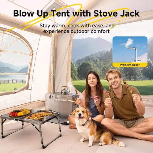 Miniatura 8 de Inflatable Blow Up Tents for Camping,Waterproof Oxford Hot Tent with Manual Pump,Spacious Easy Setup Inflatable Camping Air Tent for Family Glamping