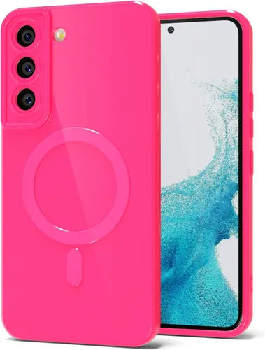 Svanove para Samsung Galaxy S22 Funda de teléfono de silicona magnética, compatible con Magsafe, linda para mujeres, brillante color brillante, gel