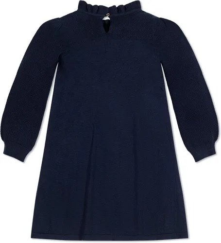 Miniatura 3 de Hope & Henry Vestido tipo suéter de manga larga para niña con falda acanalada