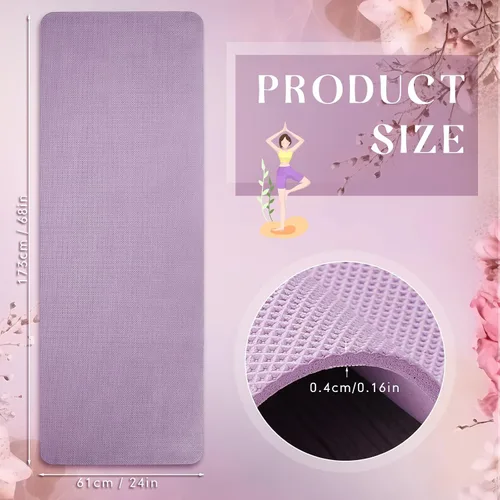 Miniatura 2 de Timgle Paquete de 6 alfombrillas de yoga antideslizantes a granel para ejercicio, esterilla de yoga gruesa, antideslizante, resistente a desgarros