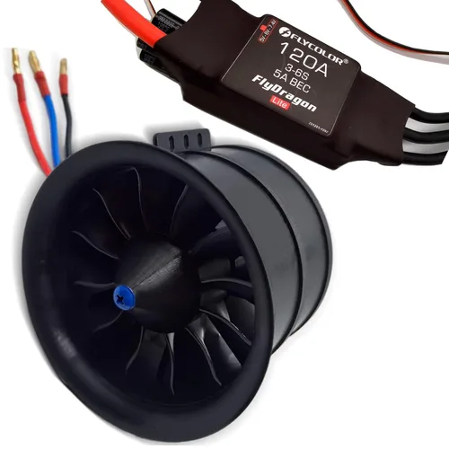 Miniatura 10 de Flycolor EDF 50mm 4900KV 3S Empuje Máximo 770g 11 Hélices Ventilador Canalizado con Motor RC Sin Escobillas con ESC 40A(2~4S) Equilibrado Probado