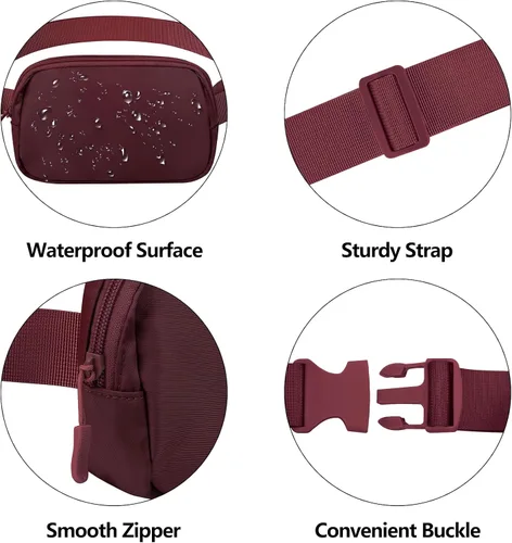 Miniatura 198 de Riñonera cruzada para mujeres y hombres, bolsa para cinturón para senderismo con correa ajustable, riñonera para correr, entrenamiento, deportes