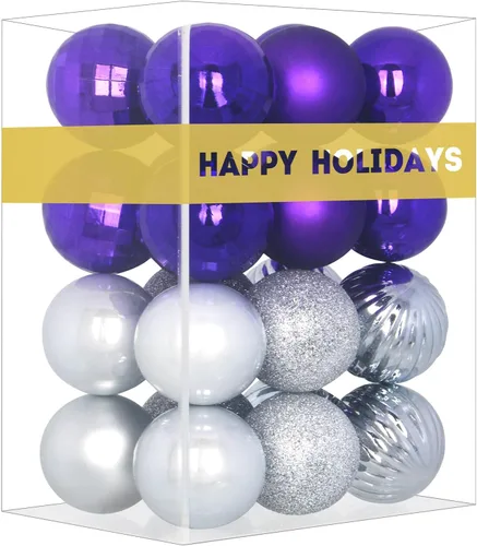 Miniatura 106 de Bolas de Navidad Grandes de 3.2" en Azul Bebé - Adornos para Árbol de Navidad, Bolas Colgantes Inastillables para Cumpleaños, Halloween, Boda