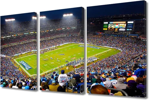 Miniatura 71 de 3 piezas de arte de pared deportivo del equipo de fútbol de los Vikings de Estados Unidos, pinturas de estadios deportivos Minnesota, Estados