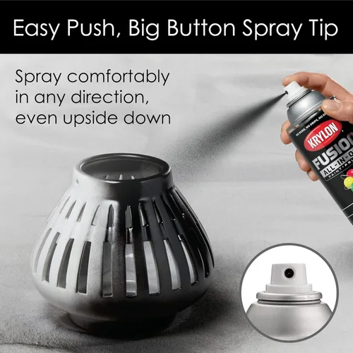 Miniatura 4 de Krylon K02702007 Fusion - Pintura en aerosol todo en uno para interiores y exteriores, color negro brillante, 12 onzas (paquete de 2)