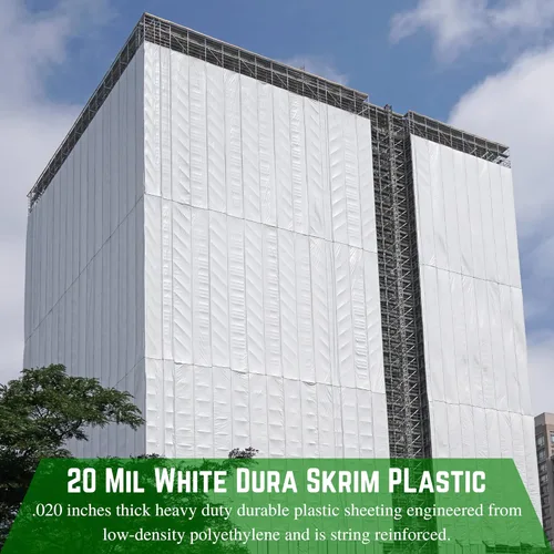 Miniatura 3 de Farm Plastic Supply - Rollo de polietileno reforzado con cuerda Dura Skrim - 20 mil - (12' x 15') - Extremadamente duradero, resistente a