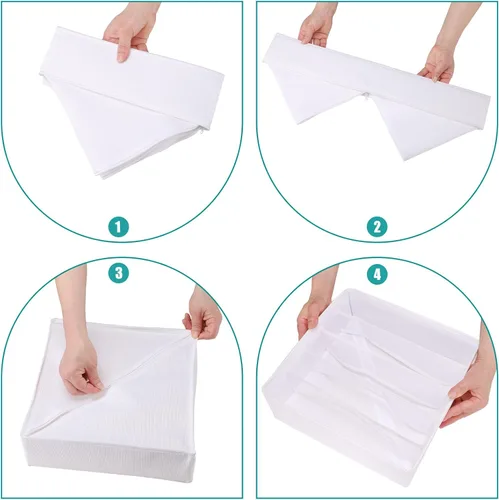 Miniatura 5 de Organizador de Ropa para Cajón Debajo del Gabinete 5 Celdas Cubos de Almacenamiento Plegables Organizador de Cajón de Ropa Interior Divisores Cajas