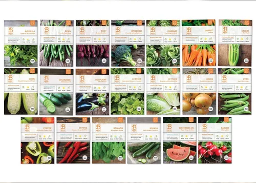 Bentley - Paquete de 20 semillas de jardín para plantar, paquete variado de vegetales sin OMG para cultivo en interiores y exteriores