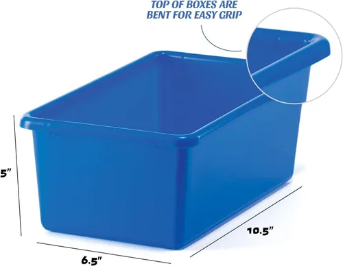 Miniatura 2 de Prextex Contenedores de almacenamiento de plástico para juguetes, paquete de 4 recipientes, caja de almacenamiento para organizadores de armario