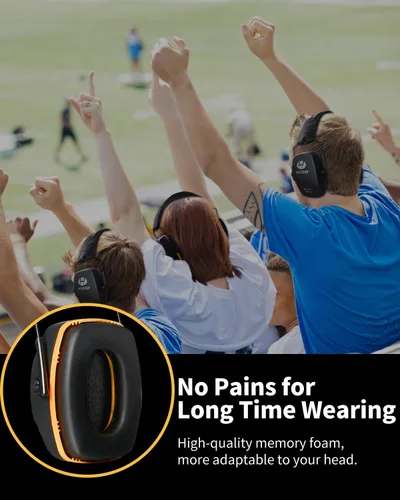 Miniatura 5 de HO1006 Shooting Ear Protection NRR 26dB Traje para Tiradores Caza Rango Racing Concierto Deportes Eventos Aeropuertos - Negro y Amarillo