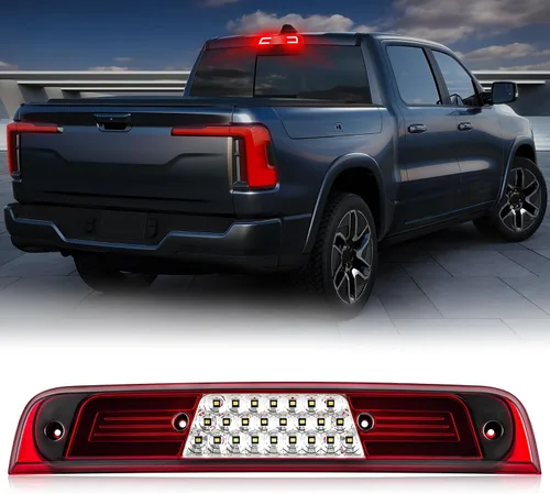 R&F Auto Tercera luz de freno LED de repuesto para RAM 1500 (2019-2023) sin cámara, camioneta, luces de carga de techo, lámpara de freno de montaje
