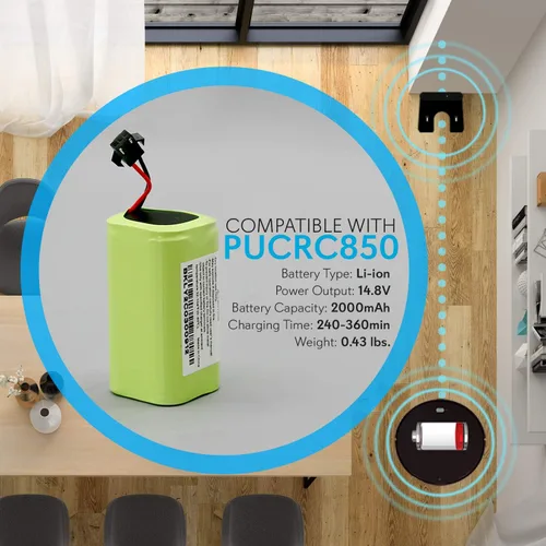 Miniatura 2 de PURE CLEAN Batería de repuesto para aspiradora robot (Modelo: PUCRC850)