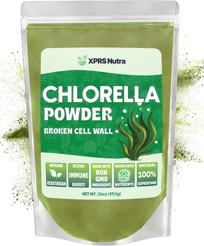Miniatura 7 de XPRS Nutra Chlorella Powder - Polvo de clorofila de pared celular rota - Clorella para la inmunidad - Proteína completa vegana (8 onzas)