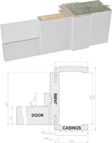 Miniatura 5 de SARTODOORS Lucia 1533 Puertas francesas interiores de doble oscilación con vidrio, madera maciza, accesorios incluidos, 72x80, blanco, moderno