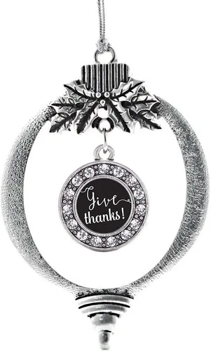 Miniatura 106 de Inspired Silver - Bonita bandera estadounidense - Adorno de Navidad plateado - Adorno de árbol de Navidad con dije circular con circonita cúbica