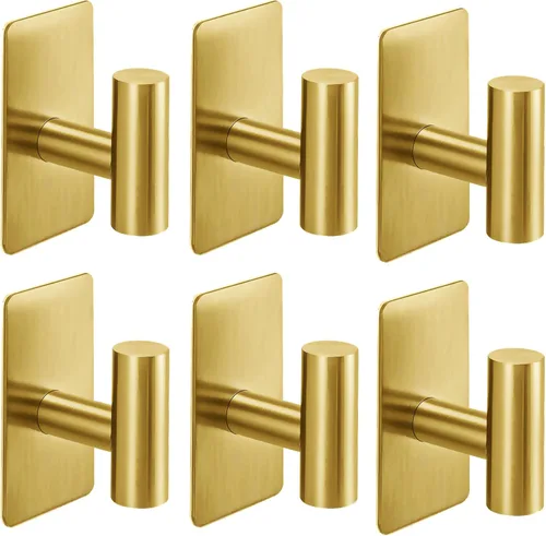 Nolimas Ganchos adhesivos para toallas, ganchos de pared resistentes, ganchos para toallas para baño, adhesivo de acero inoxidable SUS304, ganchos
